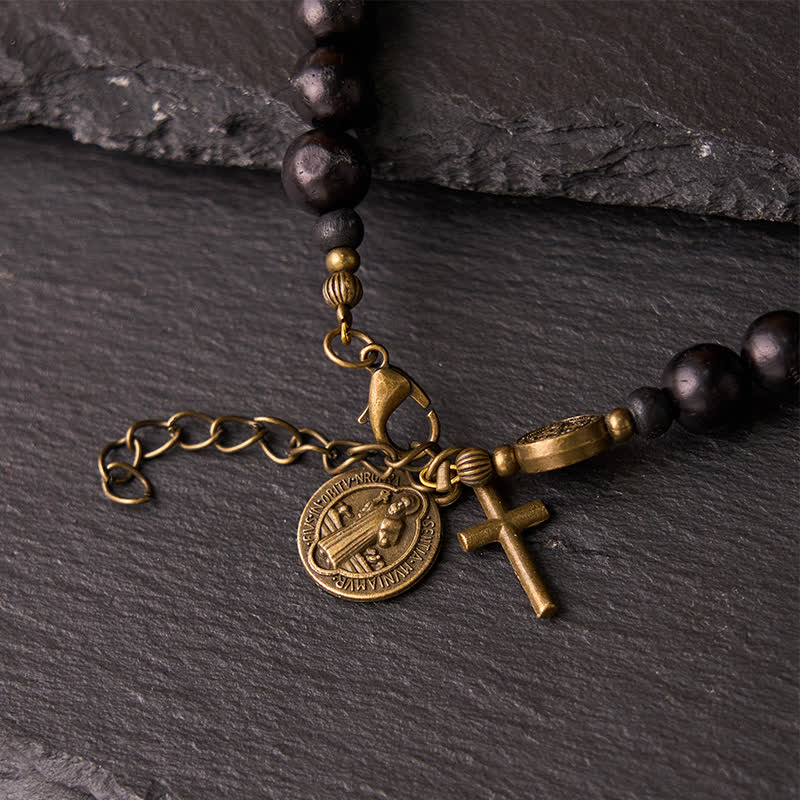 Christianartworkshop Ebony Beads St. Benedict the Blessed Protection Bracelet - image 3