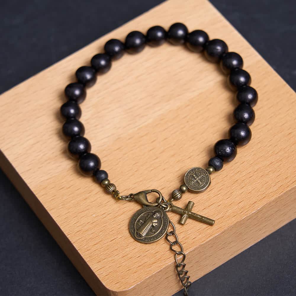 Ebony Beads St. Benedict the Blessed Protection Bracelet - image 13