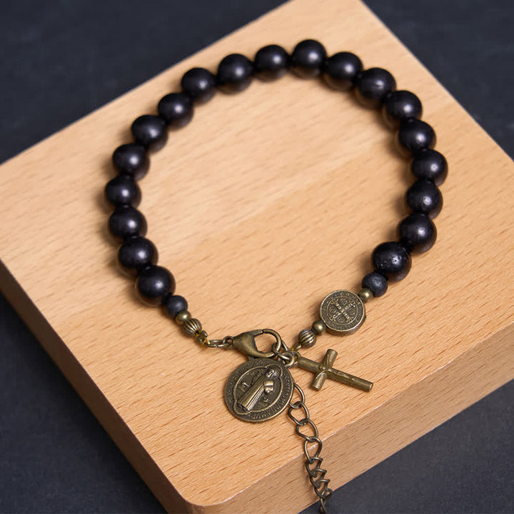 Ebony Beads St. Benedict the Blessed Protection Bracelet - image 13