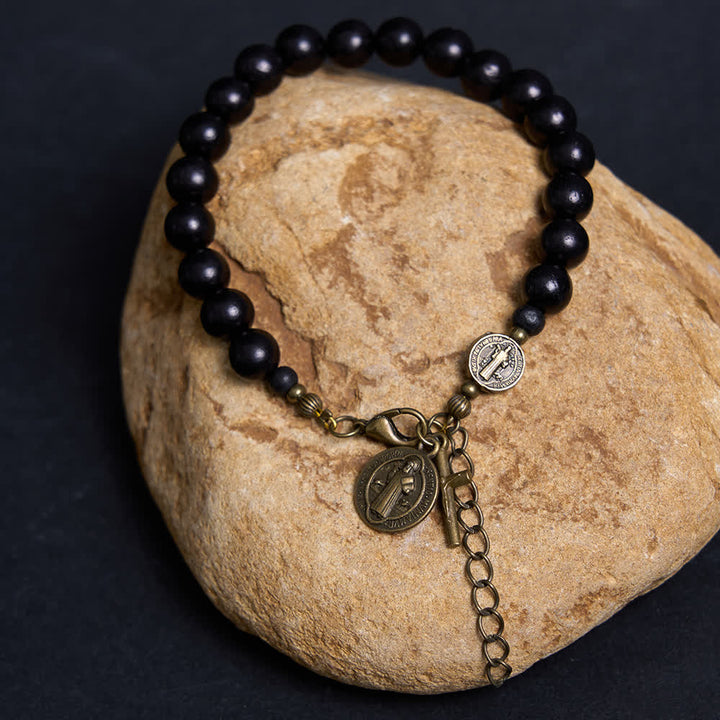 Ebony Beads St. Benedict the Blessed Protection Bracelet - image 3