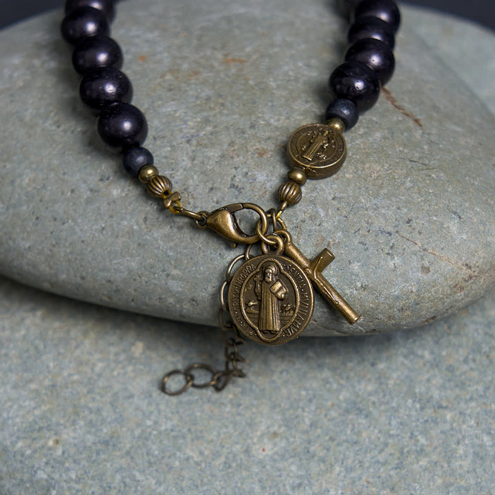 Ebony Beads St. Benedict the Blessed Protection Bracelet - image 16