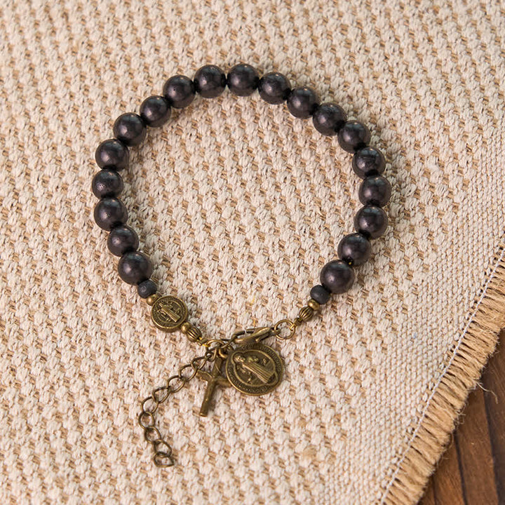 Ebony Beads St. Benedict the Blessed Protection Bracelet - image 17