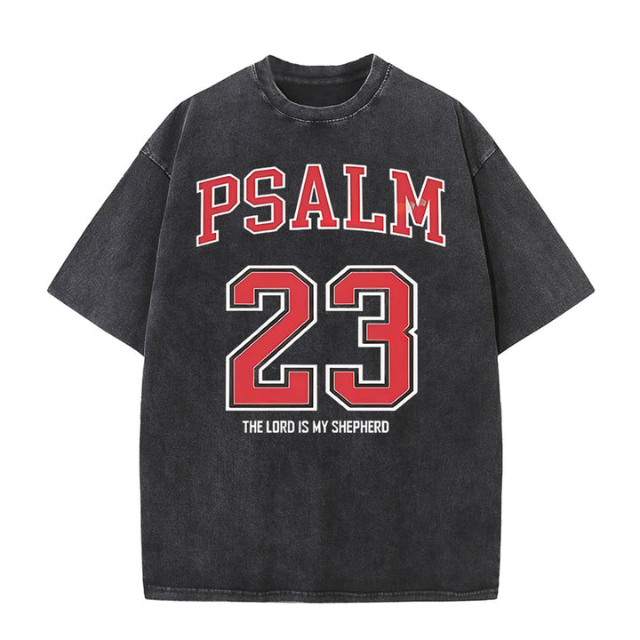 Christianartworkshop Psalm 23 Christian Unisex Washed T-shirt