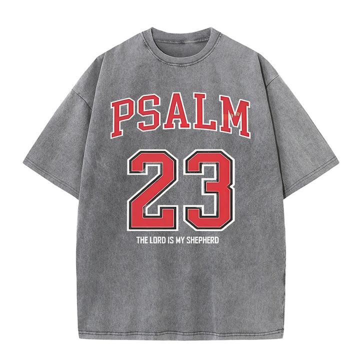 Christianartworkshop Psalm 23 Christian Unisex Washed T-shirt