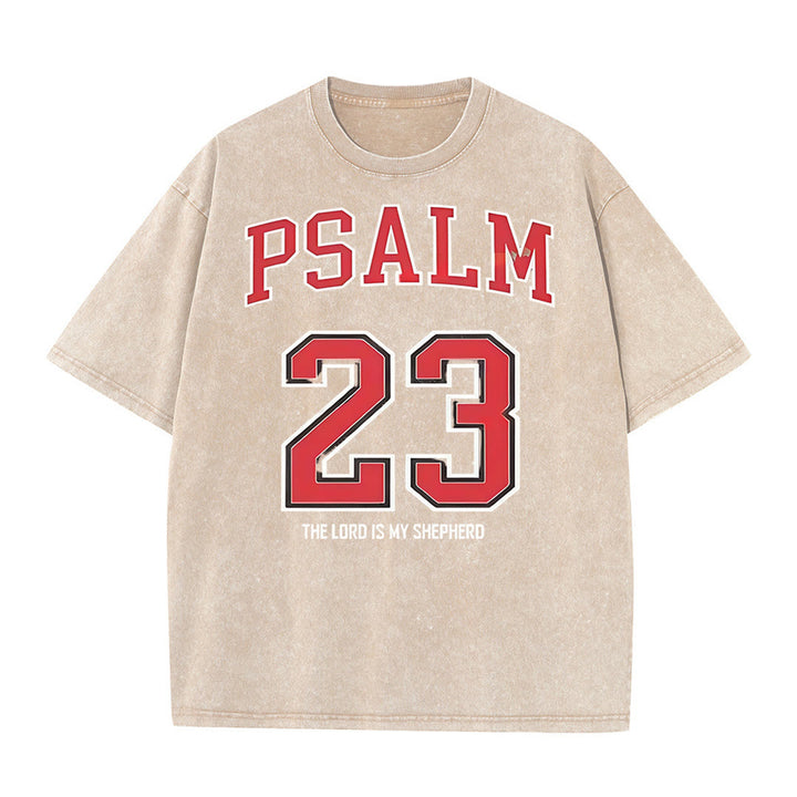Christianartworkshop Psalm 23 Christian Unisex Washed T-shirt