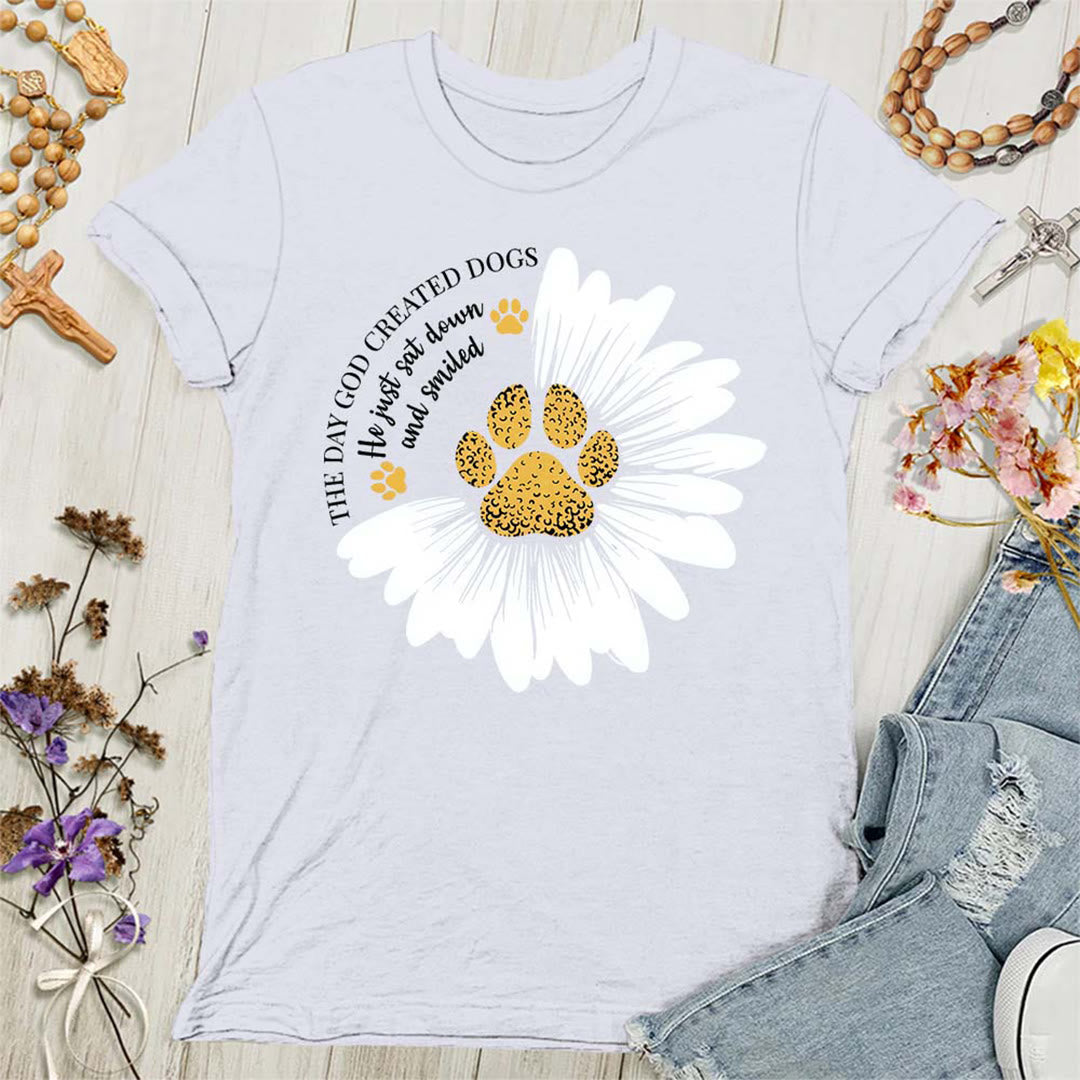 Christianartworkshop The Day God Made Dogs Women's T-shirt - White - 4XL - image 0
