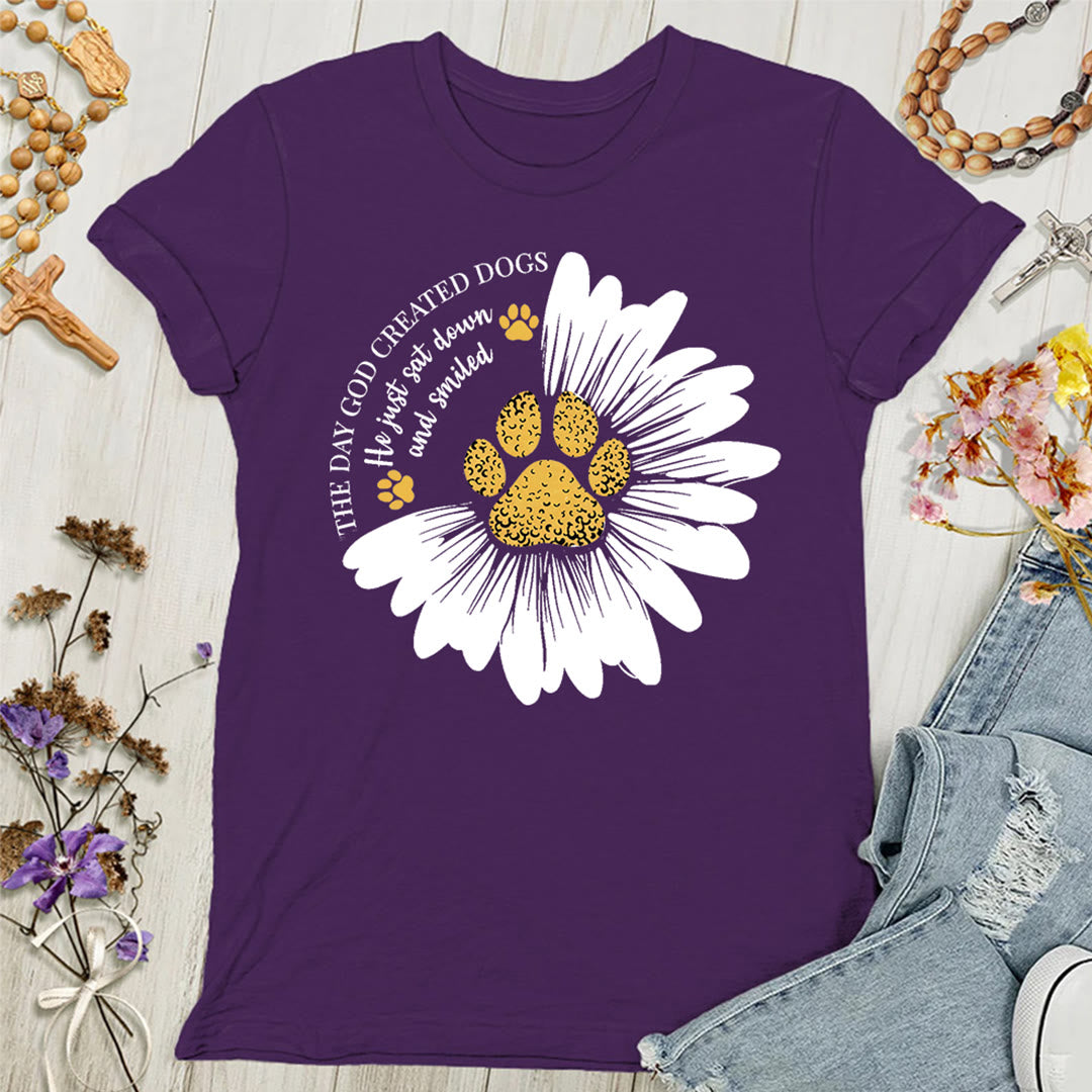 Christianartworkshop The Day God Made Dogs Women's T-shirt - Purple - 4XL - image 7