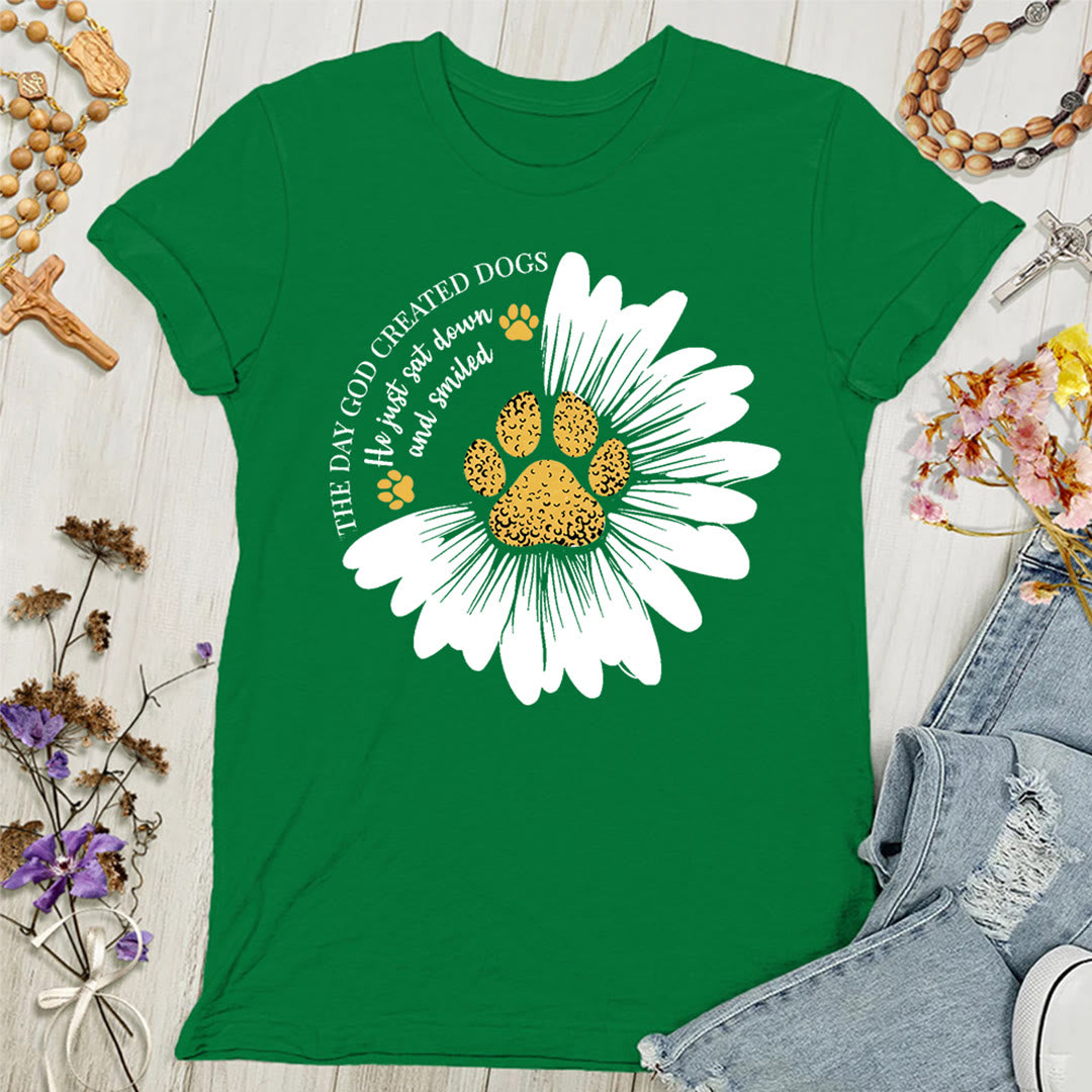 Christianartworkshop The Day God Made Dogs Women's T-shirt - Green - 4XL - image 8