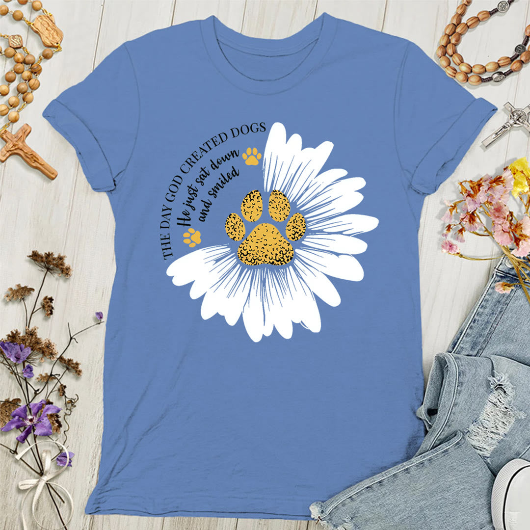 Christianartworkshop The Day God Made Dogs Women's T-shirt - Blue - 4XL - image 4