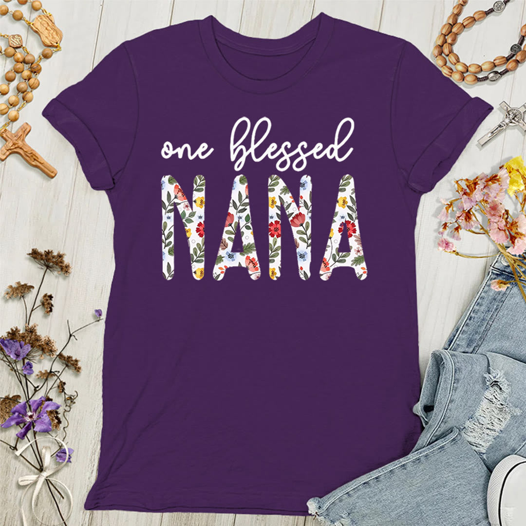 Christianartworkshop One Blessed Nana Women's T-shirt - Purple - 4XL - image 5