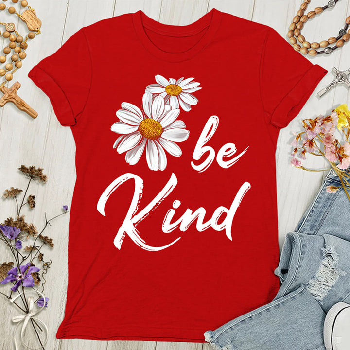 Christianartworkshop Be Kind Daisy Women's T-shirt: Sharing God's Grace with Kindness - Red - 4XL - image 8