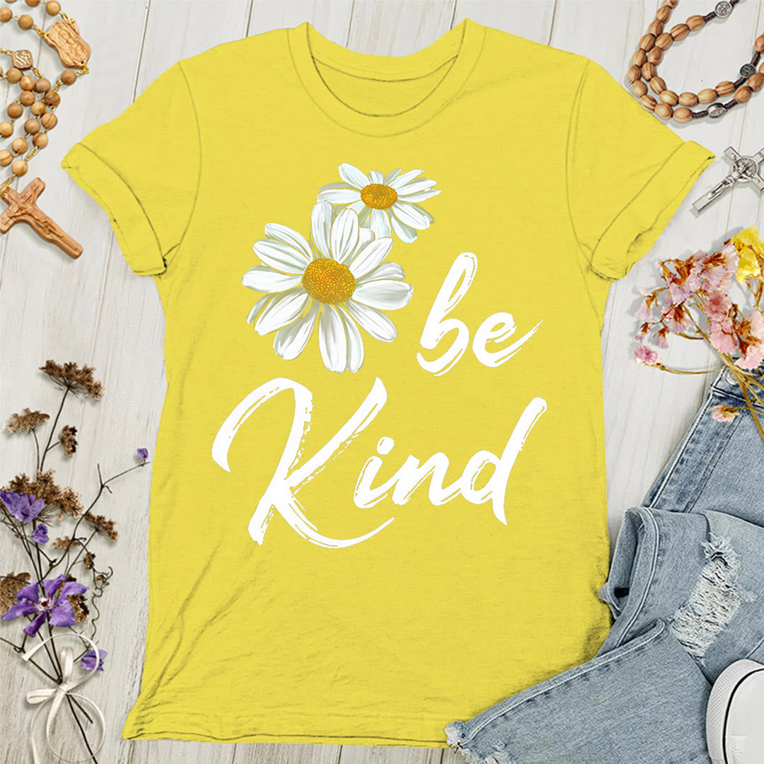Christianartworkshop Be Kind Daisy Women's T-shirt: Sharing God's Grace with Kindness - Yellow - 4XL - image 0