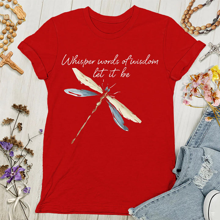 Christianartworkshop Whisper Words of Wisdom Let It Be Dragonfly Women's T-shirt - Red - 4XL - image 8