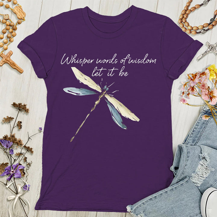 Christianartworkshop Whisper Words of Wisdom Let It Be Dragonfly Women's T-shirt - Purple - 4XL - image 5