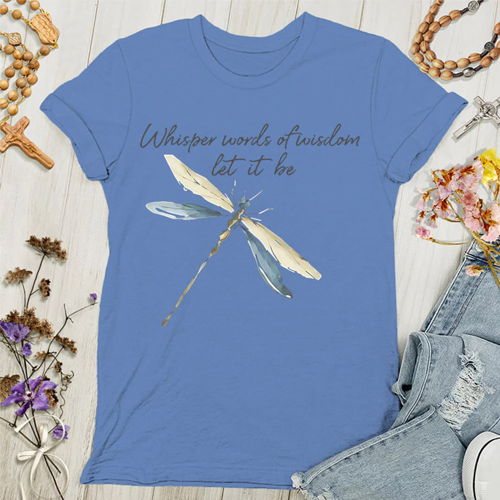 Christianartworkshop Whisper Words of Wisdom Let It Be Dragonfly Women's T-shirt - Blue - 4XL - image 1