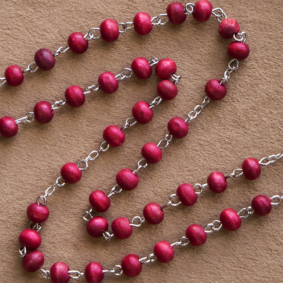 Christianartworkshop Pope Leo XIV Red Wood Beads Rosary Commemorating: A Spiritual Treasure - image 8
