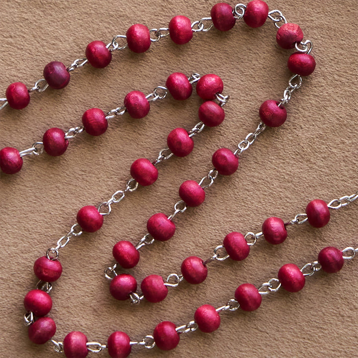 Christianartworkshop Pope Leo XIV Red Wood Beads Rosary Commemorating: A Spiritual Treasure - image 8