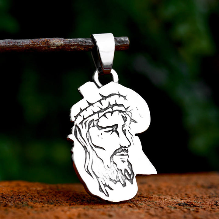 Christianartworkshop Classic Jesus with Crown of Thorns Cross Pendant Necklace: Soul Meets Blessing - image 2