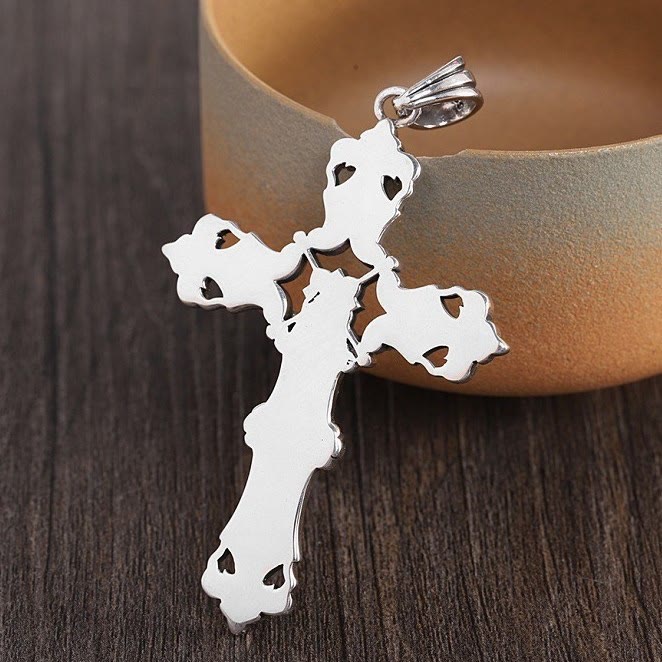 Christianartworkshop Rustic Bronze and Silver Crucifix Necklace in S925: A Testament of Faith - image 4