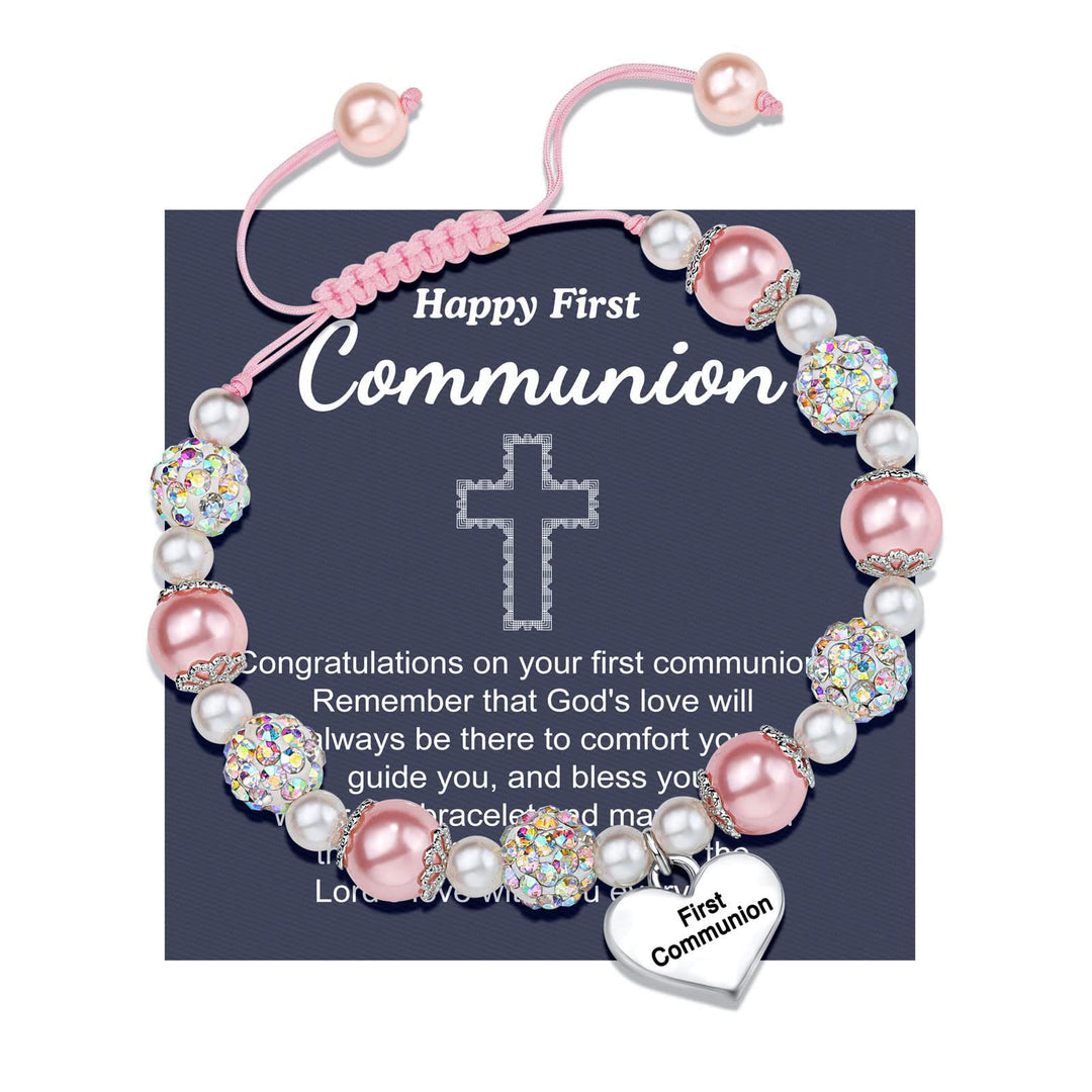 Christianartworkshop PRAYERFUL FAITH: First Communion Gift Bracelet with Cross and Blessing Card - I - image 8