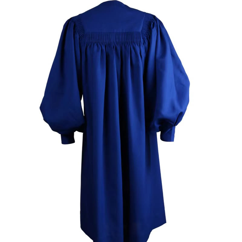 Christianartworkshop Elegant Ceremonial Blue Clergy Robe with White V-Neck Trim & Cross - image 6