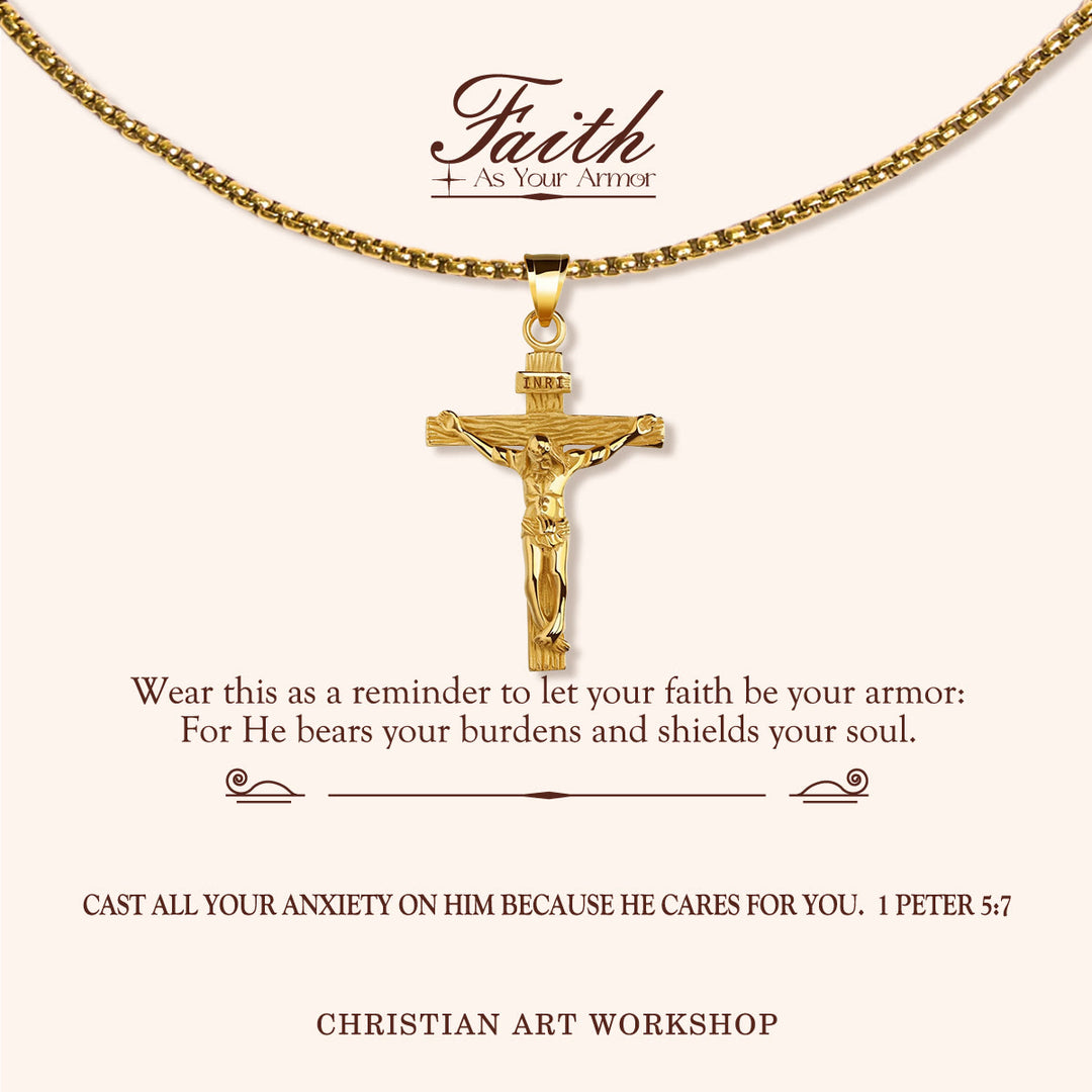 Christianartworkshop FAITH AS YOUR ARMOR: Crucifix Pendant Charm Necklace  - FAITH AS YOUR ARMOR-2 - image 2