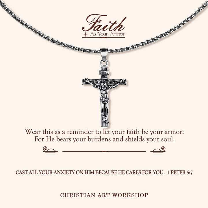 Christianartworkshop FAITH AS YOUR ARMOR: Crucifix Pendant Charm Necklace  - FAITH AS YOUR ARMOR-3 - image 3
