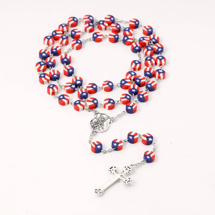 Christianartworkshop American Independence Patriotic Rosary with Guardian Angel St. Michael - image 1