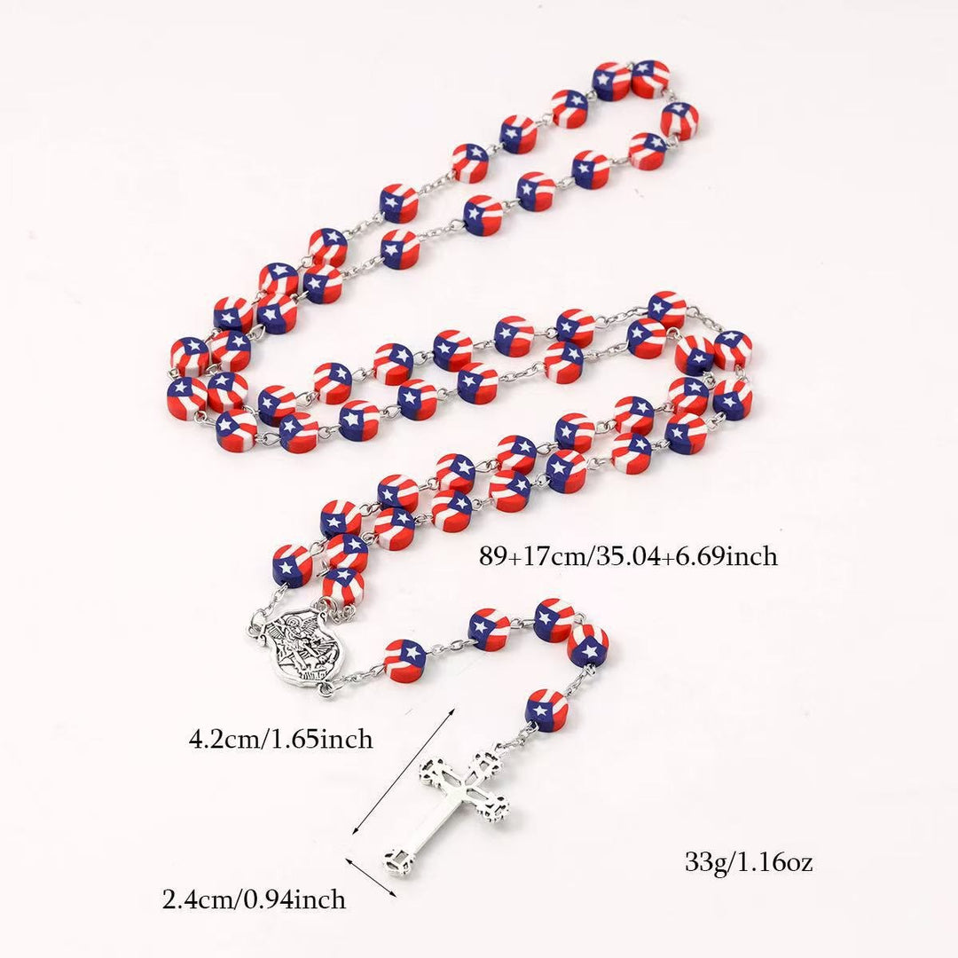 Christianartworkshop American Independence Patriotic Rosary with Guardian Angel St. Michael - image 5