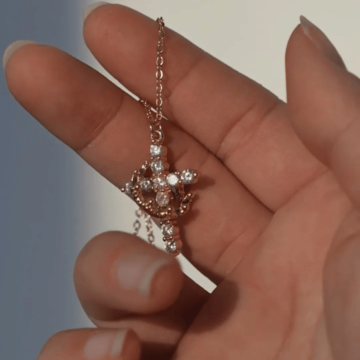 Christianartworkshop Modern Crowned in Faith Cross Necklace, Earrings - image 6