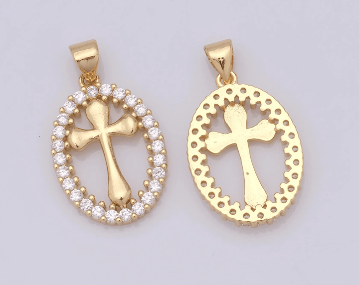 Christianartworkshop Elegant Oval Cross Necklace with Crystal Halo: A Precious Gift of Faith - image 4