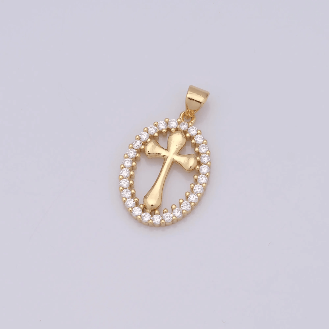 Christianartworkshop Elegant Oval Cross Necklace with Crystal Halo: A Precious Gift of Faith - image 3