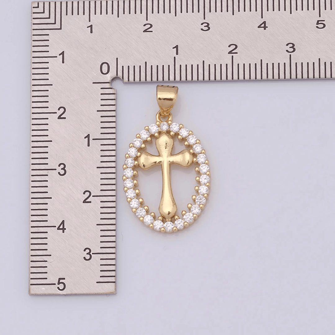Christianartworkshop Elegant Oval Cross Necklace with Crystal Halo: A Precious Gift of Faith - image 5