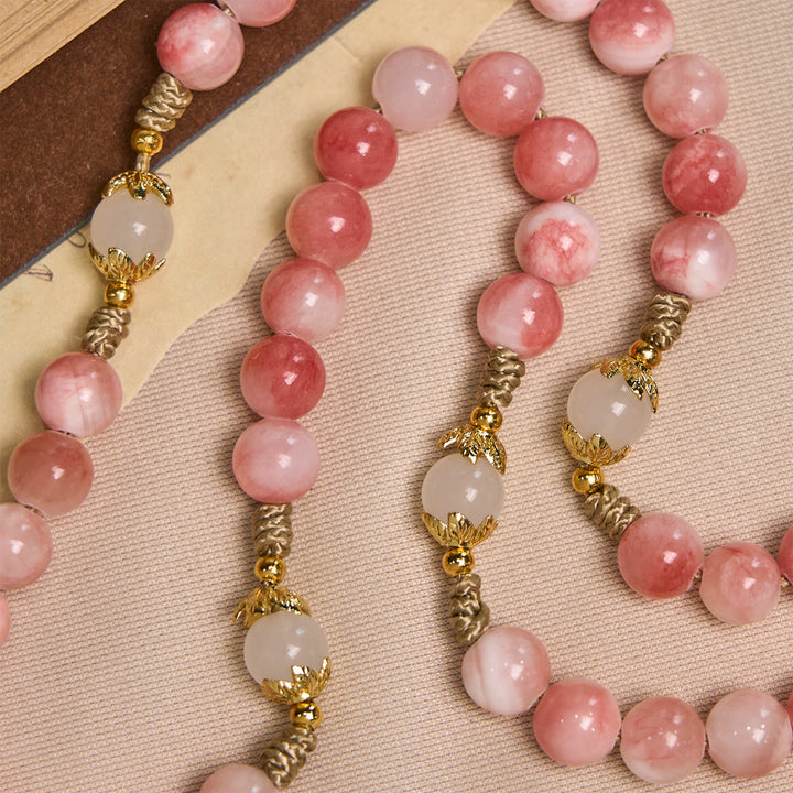 Christianartworkshop PRAYERFUL FAITH: Handmade Pink Glossy Beads Rosary with Gift Card - image 8