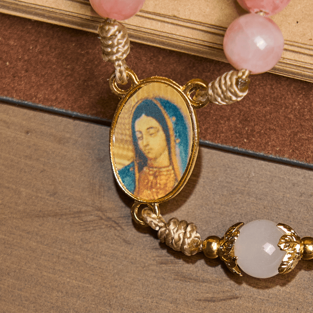 Christianartworkshop PRAYERFUL FAITH: Handmade Pink Glossy Beads Rosary with Gift Card - image 7
