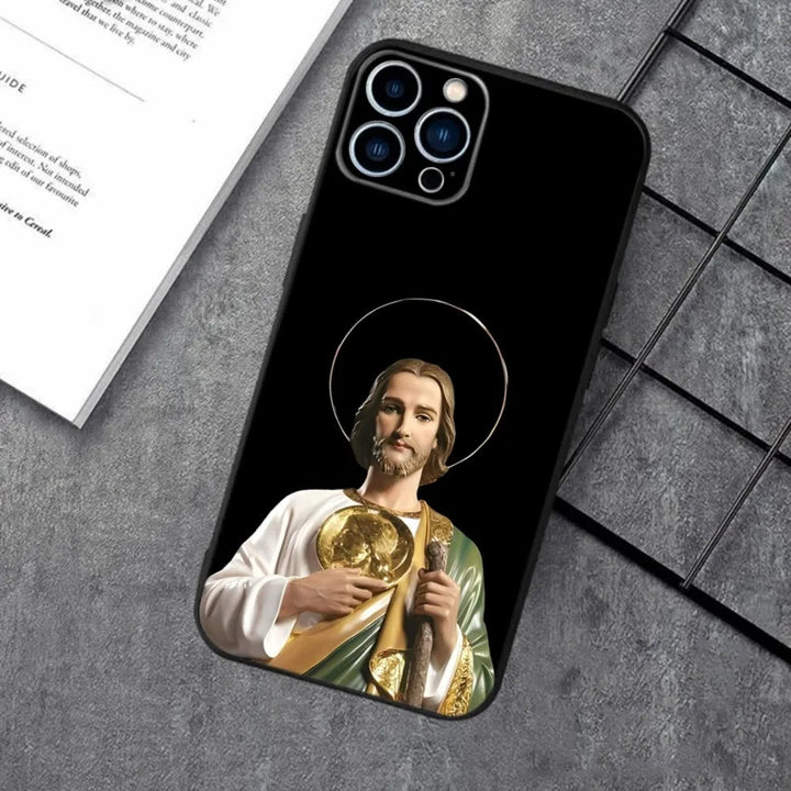 Christianartworkshop Holy Jesus Classic Art Phone Case: Sacred Design and Peace - Dark Aura - 15plus - image 5