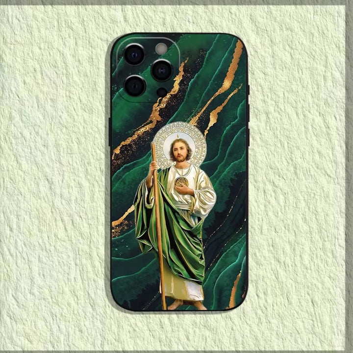 Christianartworkshop Saintly Jesus Holy Image Phone Case: A Symbol of Faith and Protection - Emerald Spirit - 15plus - image 8