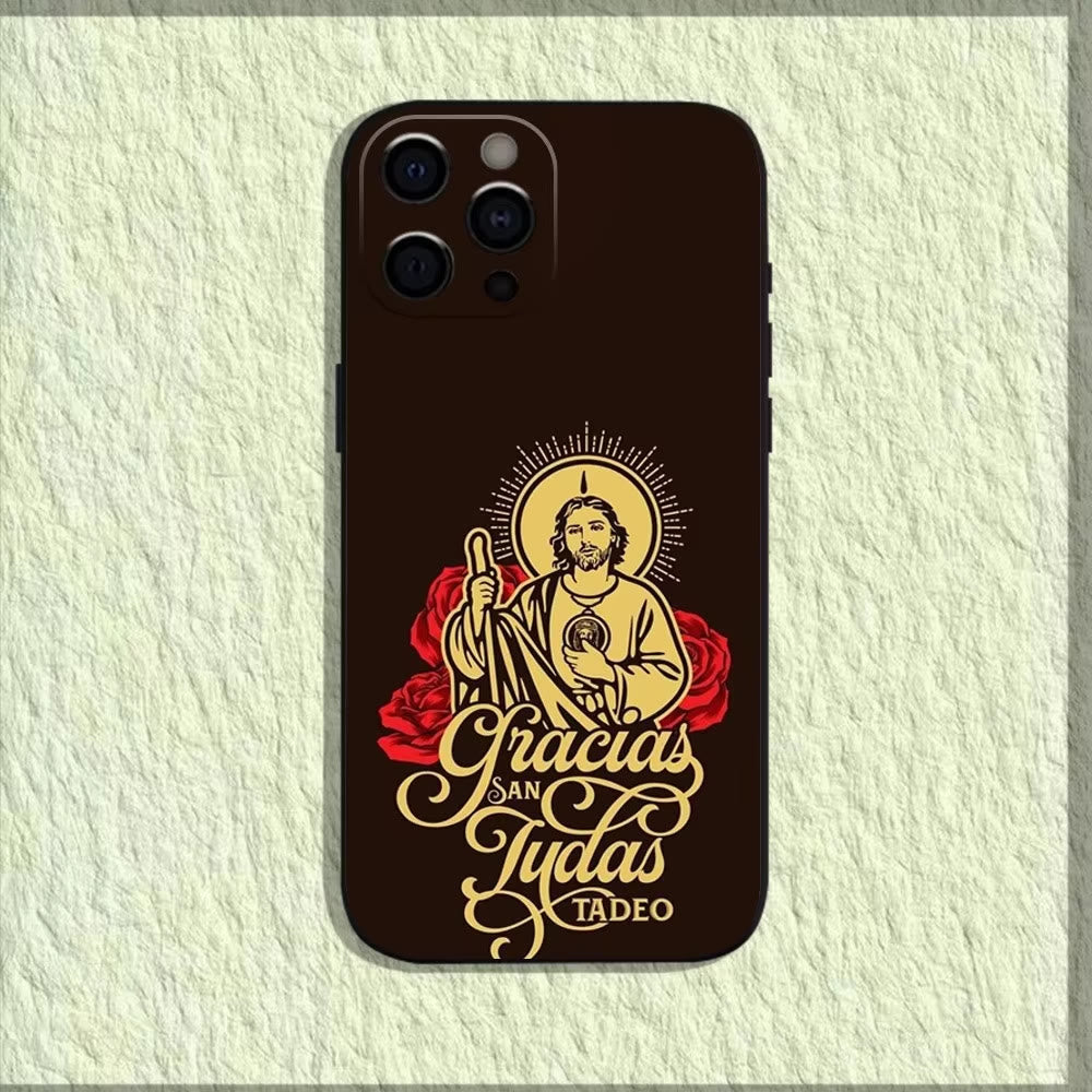 Christianartworkshop Saintly Jesus Holy Image Phone Case: A Symbol of Faith and Protection - Rose Script - 15plus - image 5