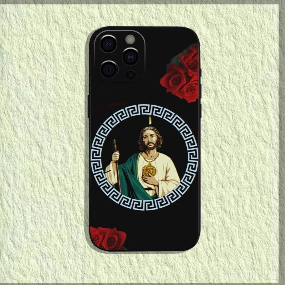 Christianartworkshop Saintly Jesus Holy Image Phone Case: A Symbol of Faith and Protection - Greek Rose - 15plus - image 9