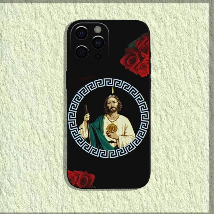 Christianartworkshop Saintly Jesus Holy Image Phone Case: A Symbol of Faith and Protection - Greek Rose - 15plus - image 9