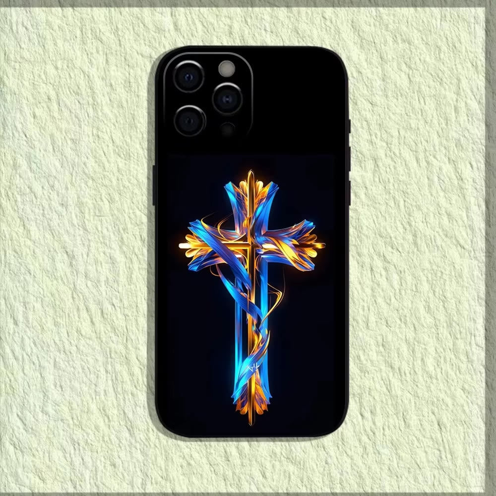 Christianartworkshop Saintly Jesus Holy Image Phone Case: A Symbol of Faith and Protection - Neon Cross - 15plus - image 7