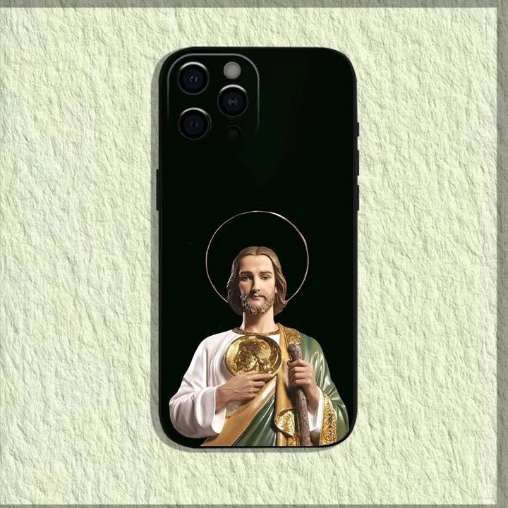Christianartworkshop Saintly Jesus Holy Image Phone Case: A Symbol of Faith and Protection - Classic Saint - 15plus - image 2