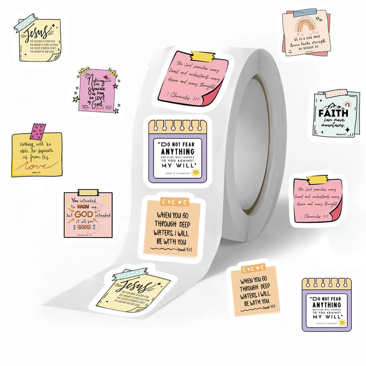 Christianartworkshop Uplifting Bible Note Stickers Roll: Daily Blessings for Journals & Gifts - Roll of 500 pcs - image 0