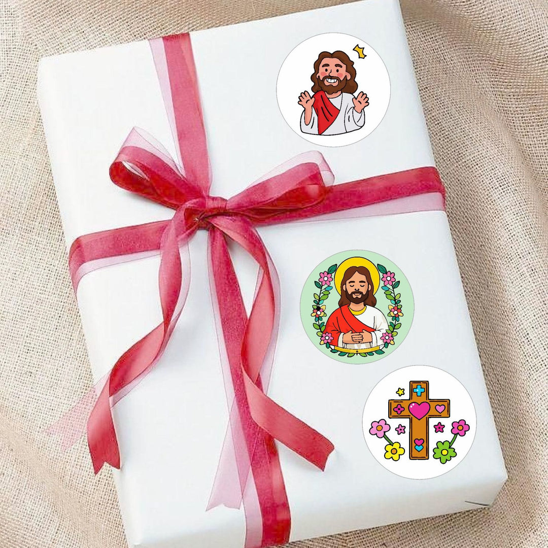 Christianartworkshop Jesus Loves You Round Stickers: 12 Faithful Styles to Share God's Love - image 2