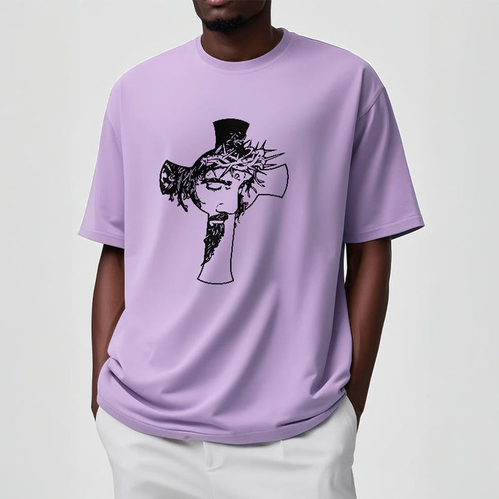 Christianartworkshop Modern Crown of Thorns and Cross Design Unisex T-shirt - image 18