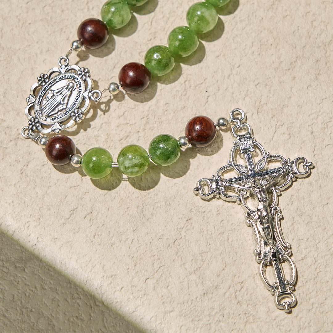 Christianartworkshop Green and Purple Grape Bead Rosary Inspired by Christ the True Vine - image 8