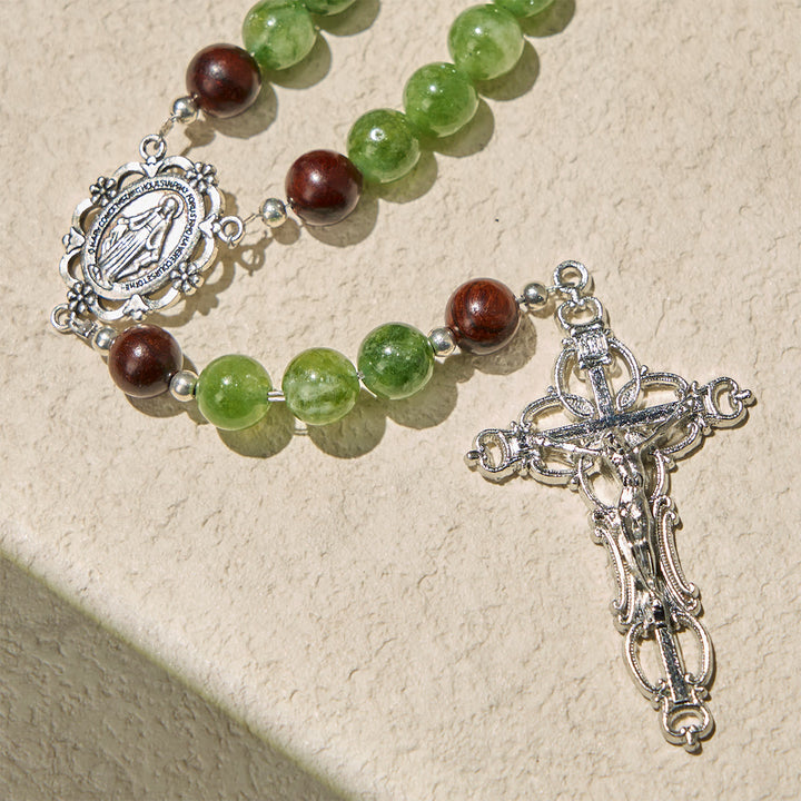 Christianartworkshop Green and Purple Grape Bead Rosary Inspired by Christ the True Vine - image 8