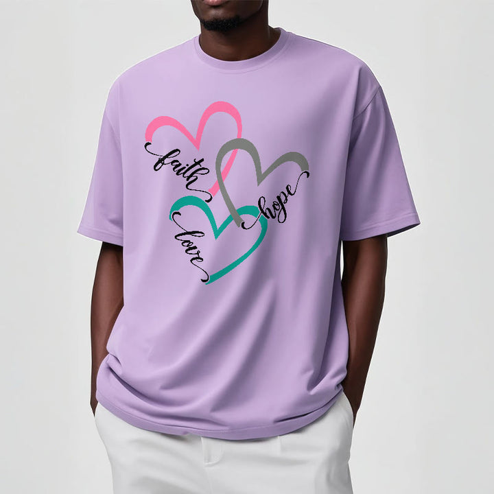 Christianartworkshop Faith Hope Love Christian Heart Design Unisex T-shirt for Believers - image 15