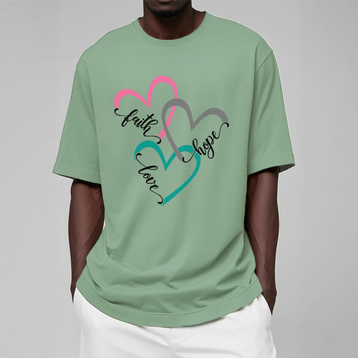 Christianartworkshop Faith Hope Love Christian Heart Design Unisex T-shirt for Believers - image 13