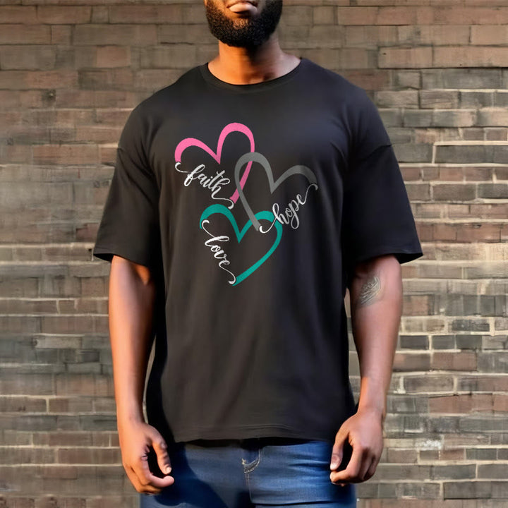 Christianartworkshop Faith Hope Love Christian Heart Design Unisex T-shirt for Believers - image 6